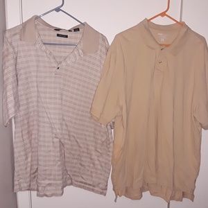 Tan Polo 2pc Lot Shirts PGA Tour & Basic Editions